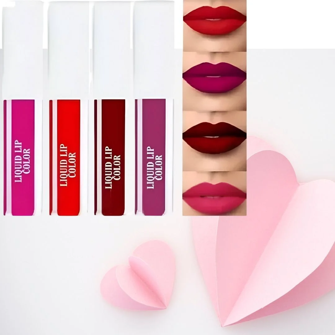 Vagons Pack of 4 Ultra Matte Red Edition Lipsticks 30 ml Each | Long Lasting Smudge Proof Waterproof Bold Red Lip Colour Set for Daily Wear Party Makeup image 1