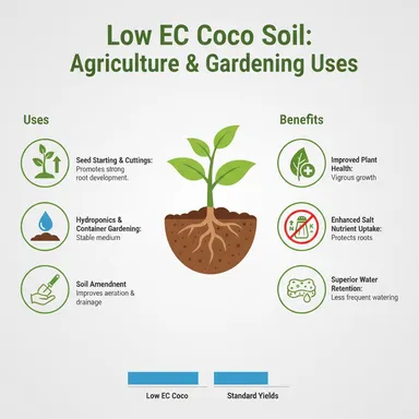 Premium Natural Cocopeat Growing Medium for Plants Gardening Hydroponics Seed Germination Soil Conditioner India thumbnail 3