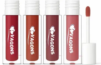 Waterproof Cherry Red Lipstick Quad Set 4 Bold Matte Liquid Lipsticks  Long Lasting, Smudge Proof, Party & Wedding Ready Shades for Women  thumbnail 0