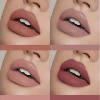 Waterproof Liquid Lipstick Set 4 Nude Hues Long Lasting Matte Liquid Lip Colour Combo Pack for Women Non-Transfer Smudge-Proof Everyday Wear Makeup thumbnail 1