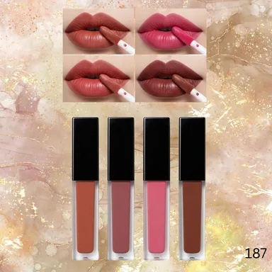 Nude Liquid Lipstick Kit for Women | Waterproof Long-Lasting Matte Lip Colour Set Smudge Proof Transfer Proof for Party Bridal Daily Wear thumbnail 0