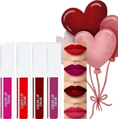 Fiery Collection 4-Piece Waterproof Liquid Lipstick Set for Women | Long-Lasting Smudge-Proof Matte Red Shades for Indian Skin Tones thumbnail 0