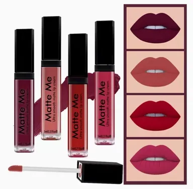 Matte Edition Waterproof Liquid Matte Lipsticks Set for Women Long-Lasting Smudge-Proof Creamy Mini Lipstick Pack Travel-Friendly Nude and Bold Shades thumbnail 0