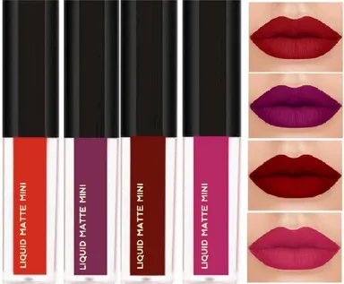 Red Power Waterproof Liquid Lipstick Set of 4 • Long Lasting Matte Finish • Transfer Proof & Smudge Proof Lip Makeup Combo • Rich Pigmented Shades for Women India thumbnail 0