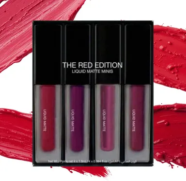 Vagons Red Liquid Lipstick Bundle 4pcs – Waterproof|Long-Lasting|Smudge-Proof Matte Shades Pack for Women thumbnail 0