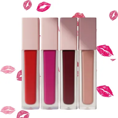 Red Matte Finish Waterproof Liquid Lipsticks Set – Long Lasting Bold Pigmented Shades for Party Wedding Festival Makeup thumbnail 0