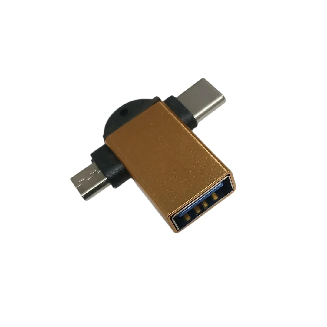 Hizaon 2-in-1 OTG Adapter Type-C & Micro USB to USB Female, Metal OTG Converter for Android Smartphones, Pen Drive, Keyboard & Mouse image 1