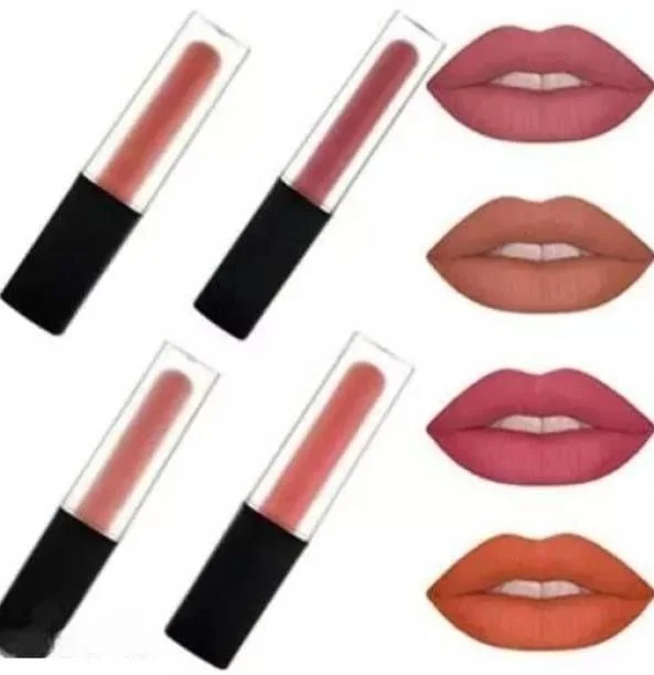 Nude Waterproof Liquid Lipstick Edition for Women | Long Lasting Matte Finish Smudge Proof Transfer Proof Nude Lip Color Combo for Daily Office Party Wear| 4 shades image 1