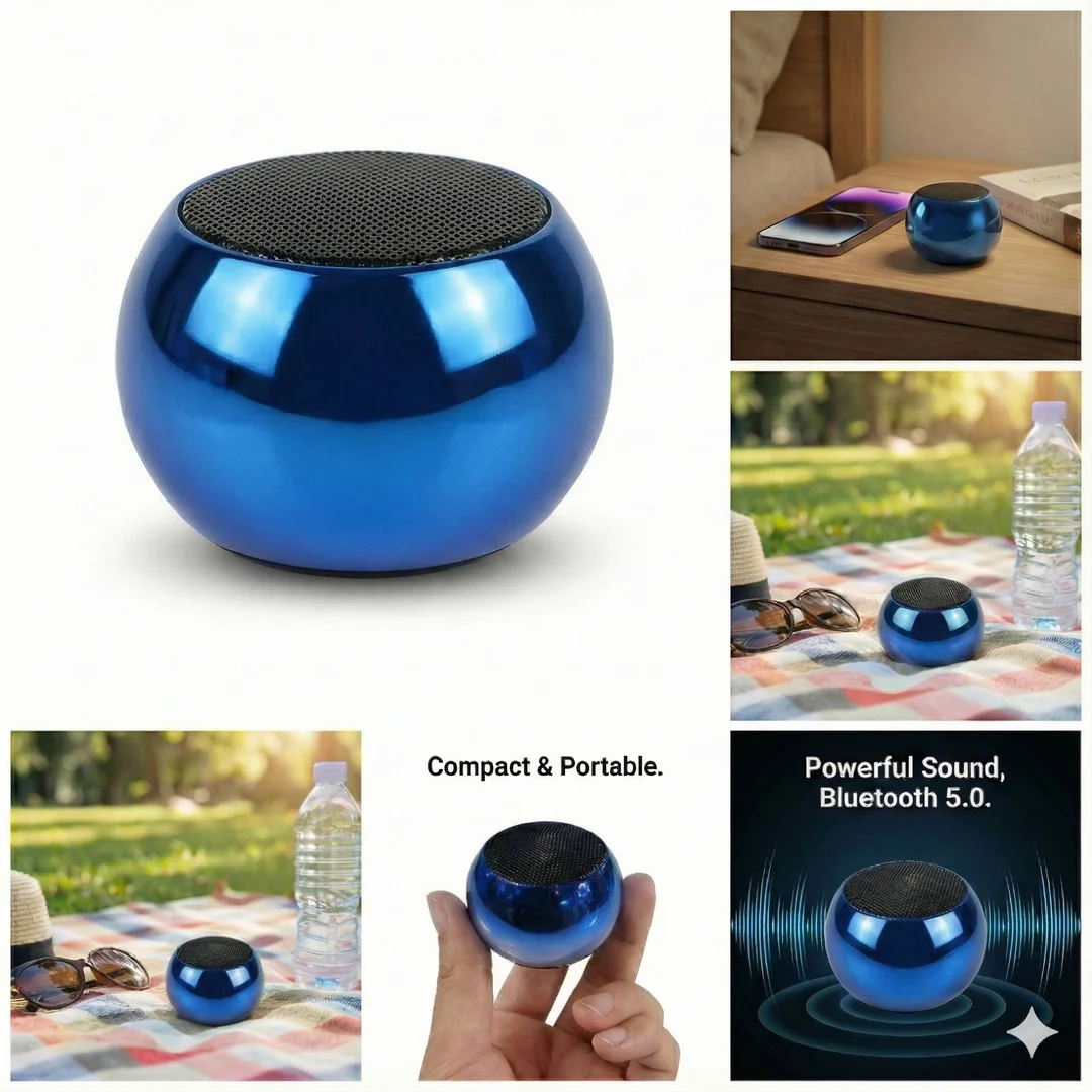 Hizaon Mini Portable Speaker with Clear Sound, Premium Metallic multi color Design, Compact & Lightweight for Home, Office & Travel image 2
