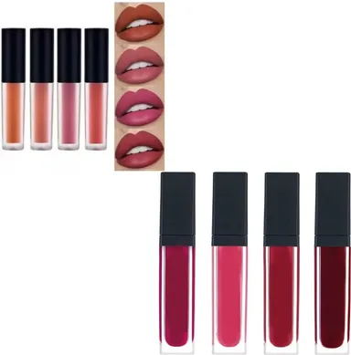 Premium 8-Piece Waterproof Liquid Lipstick Kit Red and Nude Tones Long Lasting Transfer Proof Matte Lip Colour Set for Women thumbnail 0
