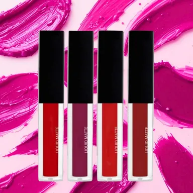 Premium Nude Matte Lipstick Pack of 4 Water‑Resistant Long‑Lasting Liquid| Creamy Matte Lip Colours for Women India | Smudge‑Proof Transfer‑Proof Everyday Wear thumbnail 0