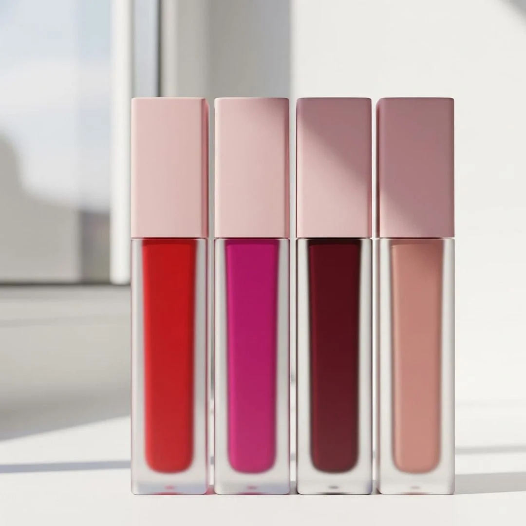 Nude Waterproof Liquid Lipstick Set for Women – 4 Long-Lasting Matte Nude Shades Smudge-Proof | Transfer-Resistant Perfect for Office Daily Party Evening, and Special Occasion Wear image 1