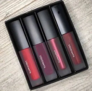 Classic Reds 4 Waterproof Liquid Lipsticks -Long-Lasting Matte|Smudge-Proof|Transfer-Resistant High-Pigment Lip Colour Set for Women Party Bridal Daily Makeup thumbnail 0