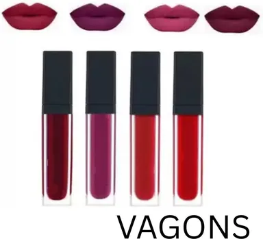 Crimson Mini Lipstick Set -4 Count Waterproof Liquid Lipsticks, Long-Lasting Matte|Smudge-Proof|Transfer-Resistant Mini Lip Colour Kit for Women thumbnail 0