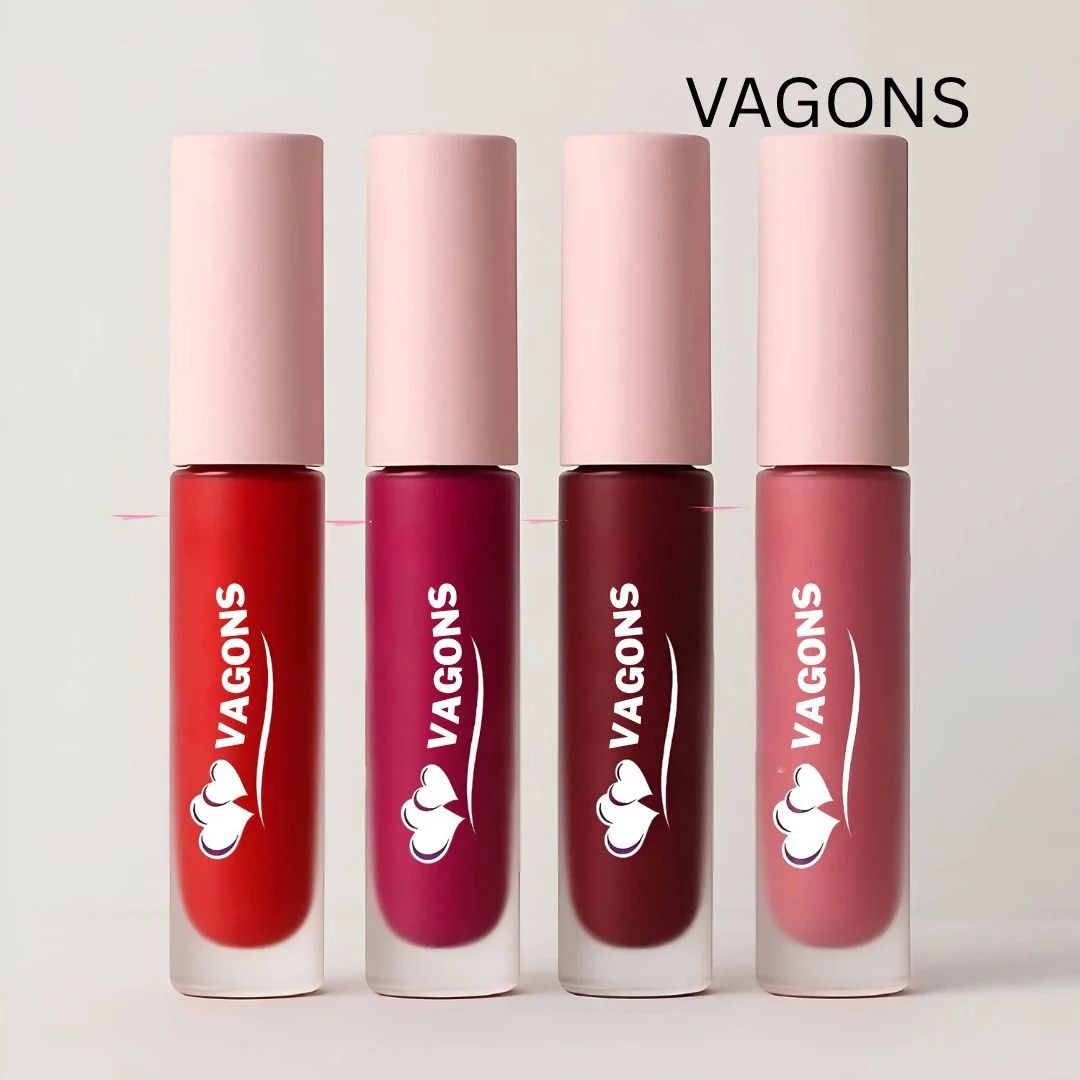 Waterproof 4-Pack Red Matte Liquid Lipstick Combo Set Long Lasting Smudge-Proof Lip Colours for Women All Day Wear image 1