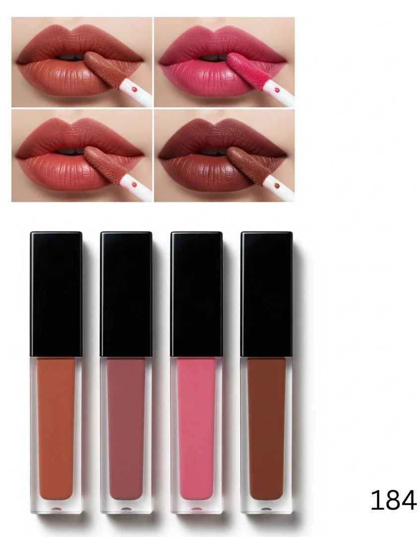 Nude Edition Liquid Lipstick Set of 4 Waterproof Matte Shades Long-Lasting Transfer-Proof Nude Lip Colours for Indian Skin Tones image 1