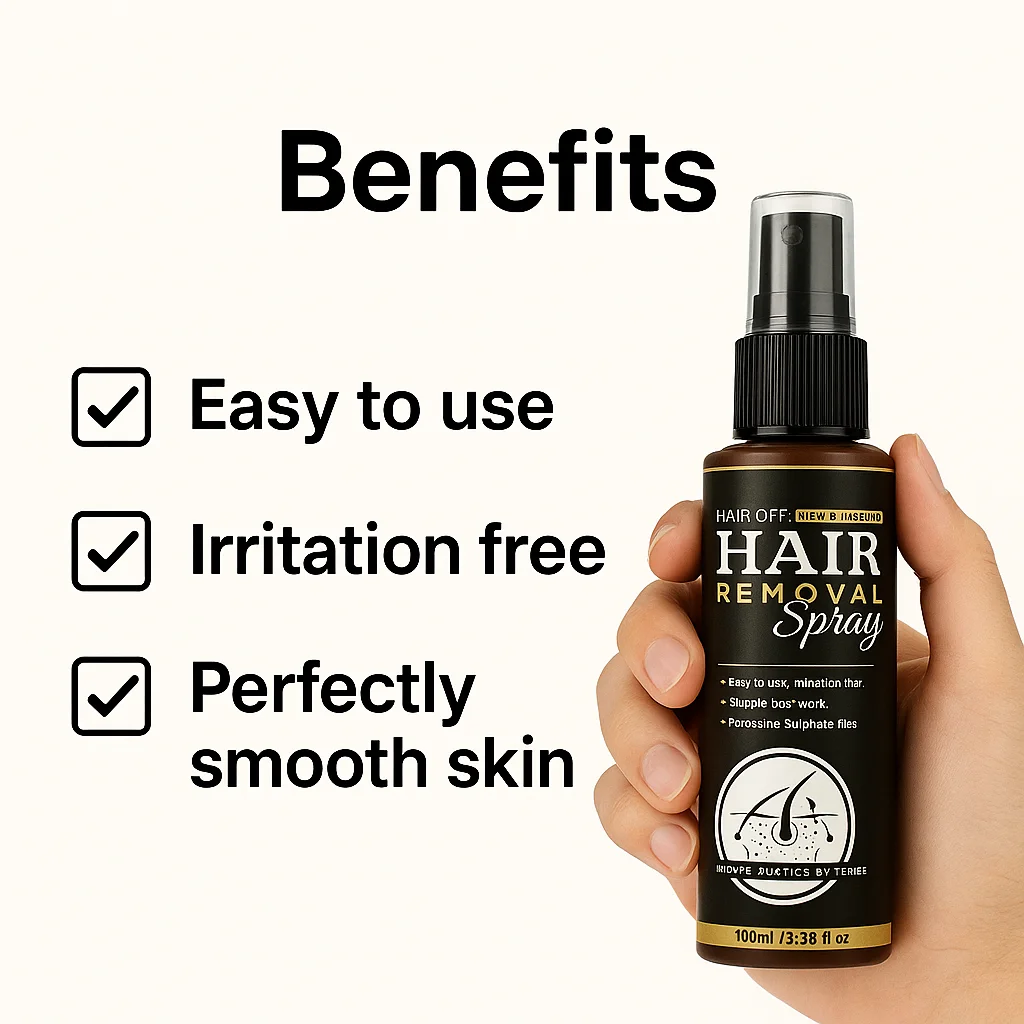 Hair Removal Spray 100ML for Chest Back Legs Underarms Intimate Area | Quick Results, Easy to Use Unisex Hair Removal Solution image 3