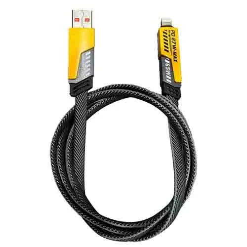 Metal Fast Charging Data Cable 65W USB-C USB-A Multi-Device Braided Cable for Apple and Android Smartphones, Light Black| 4-in-1 image 1