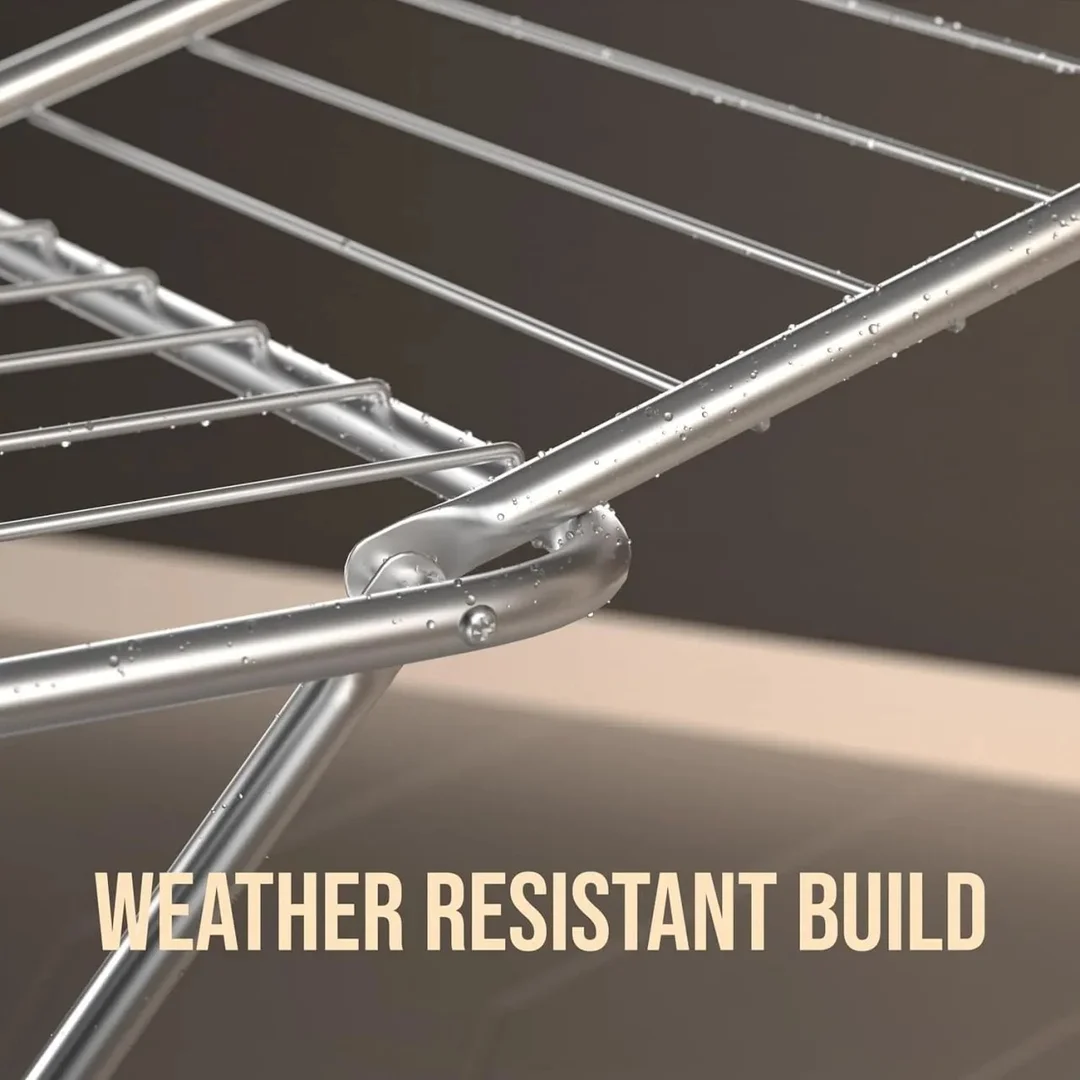 Steel Cloth Drying Stand | Foldable, Rust-Resistant Laundry Rack for Home, Balcony, Indoor and Outdoor Use | Heavy Duty Clothes Airer for Shirts, Towels, and Bedding image 3