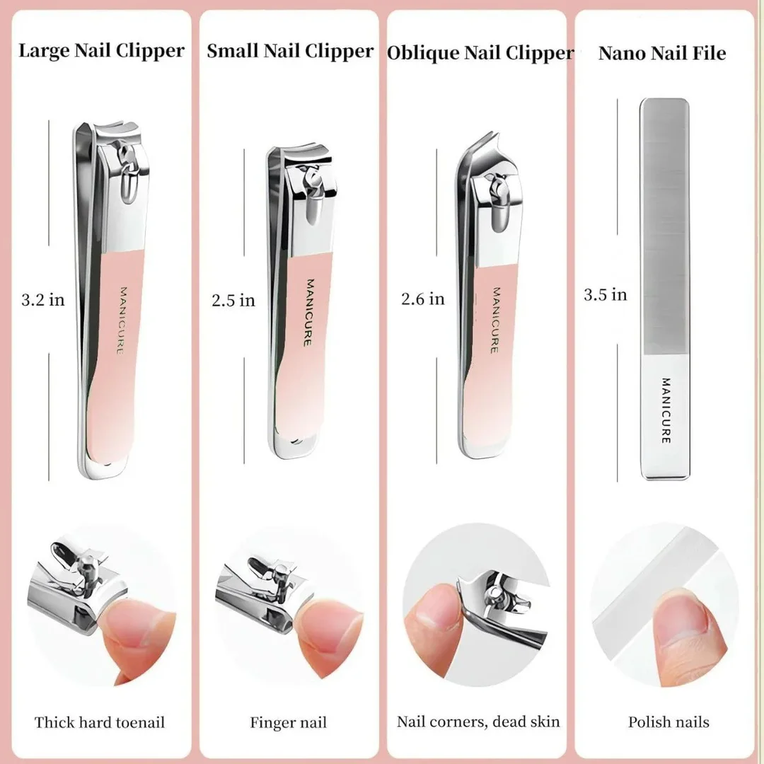 Nail Cutter Set with Carry Bag | Stainless Steel Grooming Kit for Men and Women | Compact, Durable Manicure and Pedicure Tools for Home and Travel image 4