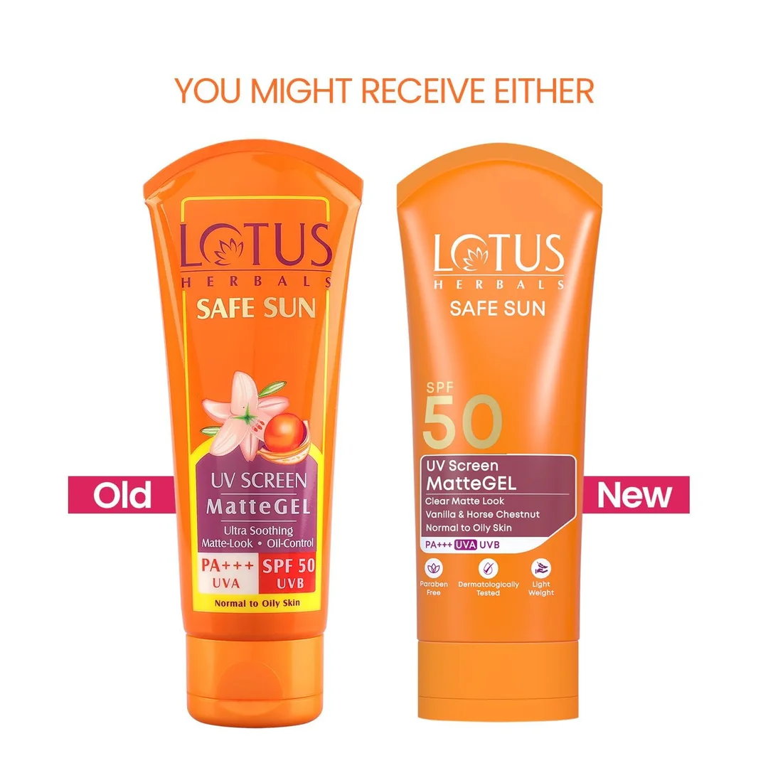 Lotus Herbals Safe Sun UV Screen Matte Gel Sunscreen SPF 50 PA+++ – Invisible Gel, No White Cast, Matte Finish for Normal to Oily Skin (50 g) image 2