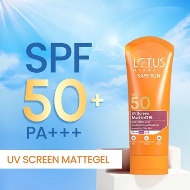 Lotus Herbals Safe Sun UV Screen Matte Gel Sunscreen SPF 50 PA+++ – Invisible Gel, No White Cast, Matte Finish for Normal to Oily Skin (50 g) thumbnail 3