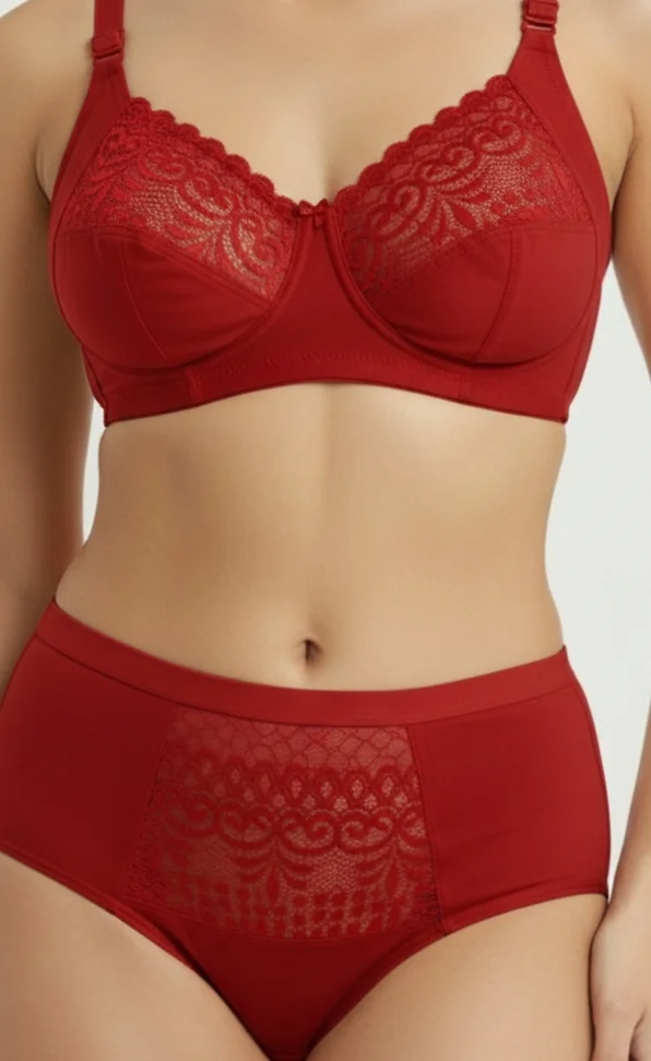 Women Sexy Lace Bra and Panty Set Black Seamless Lingerie Combo with Soft Cups Stretch Fit Comfortable Innerwear Set for Daily Wear and Special Occasions image 4