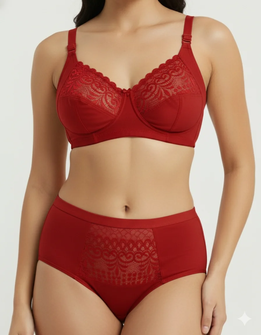 Women Sexy Lace Bra and Panty Set Black Seamless Lingerie Combo with Soft Cups Stretch Fit Comfortable Innerwear Set for Daily Wear and Special Occasions image 1