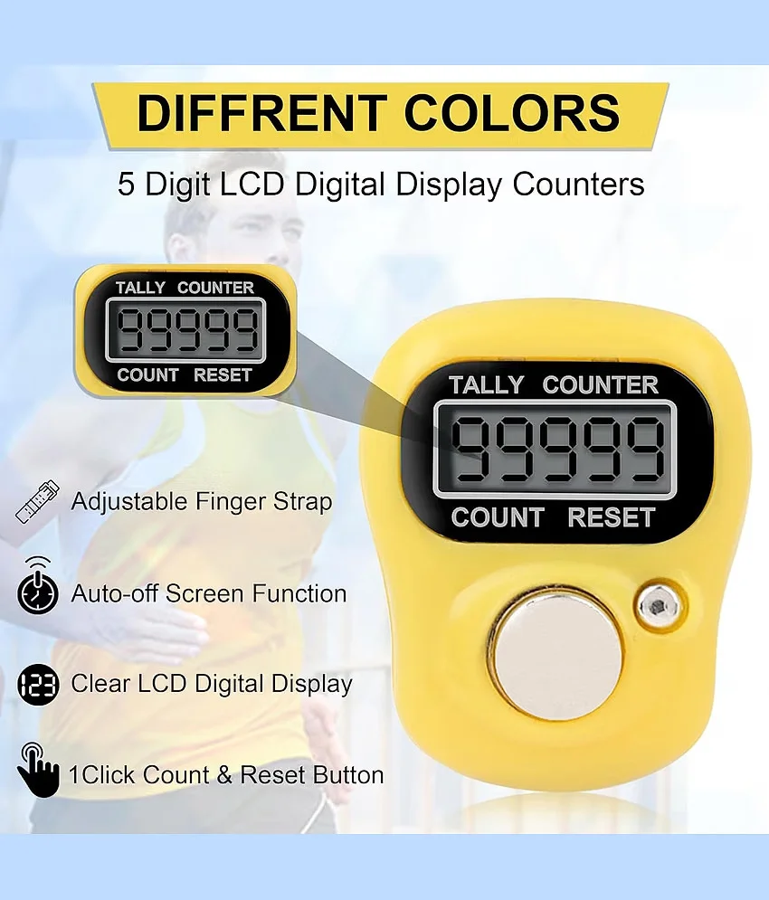 Digital Finger Tally Counter with LCD Display 5 Digit Handheld Mechanical Clicker for Crowd Counting Prayers Events Sports Security and Inventory Use image 8