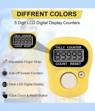 Digital Finger Tally Counter with LCD Display 5 Digit Handheld Mechanical Clicker for Crowd Counting Prayers Events Sports Security and Inventory Use thumbnail 7