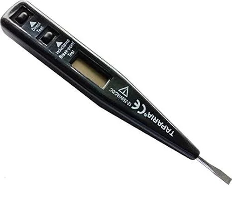 Taparia MDT81 Multipurpose Digital Voltage | Tester Pen 12–220V AC DC with LCD Display | Phase Neutral Detector, Continuity | Break-Point Locator for Electricians & Home Use image 1