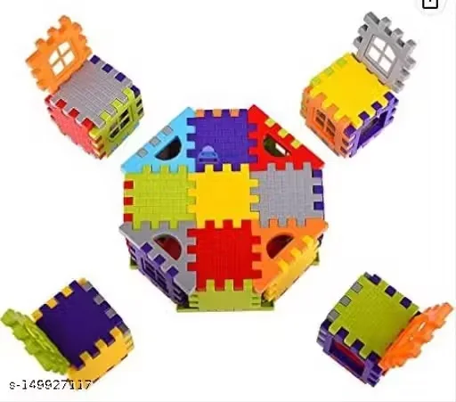 72 Pcs Kids Multicolour Plastic Interlocking Building Blocks Set Educational 3D Construction Toys for Creative Play, Learning & Motor Skill Development image 3
