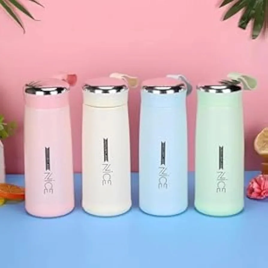 Water Bottle Inner Glass Outer Plastic Leak-Proof Multicolour Tumbler for Office Kitchen Daily Hydration Cold Water Coffee Tea Portable Reusable Eco Friendly Bottle image 1