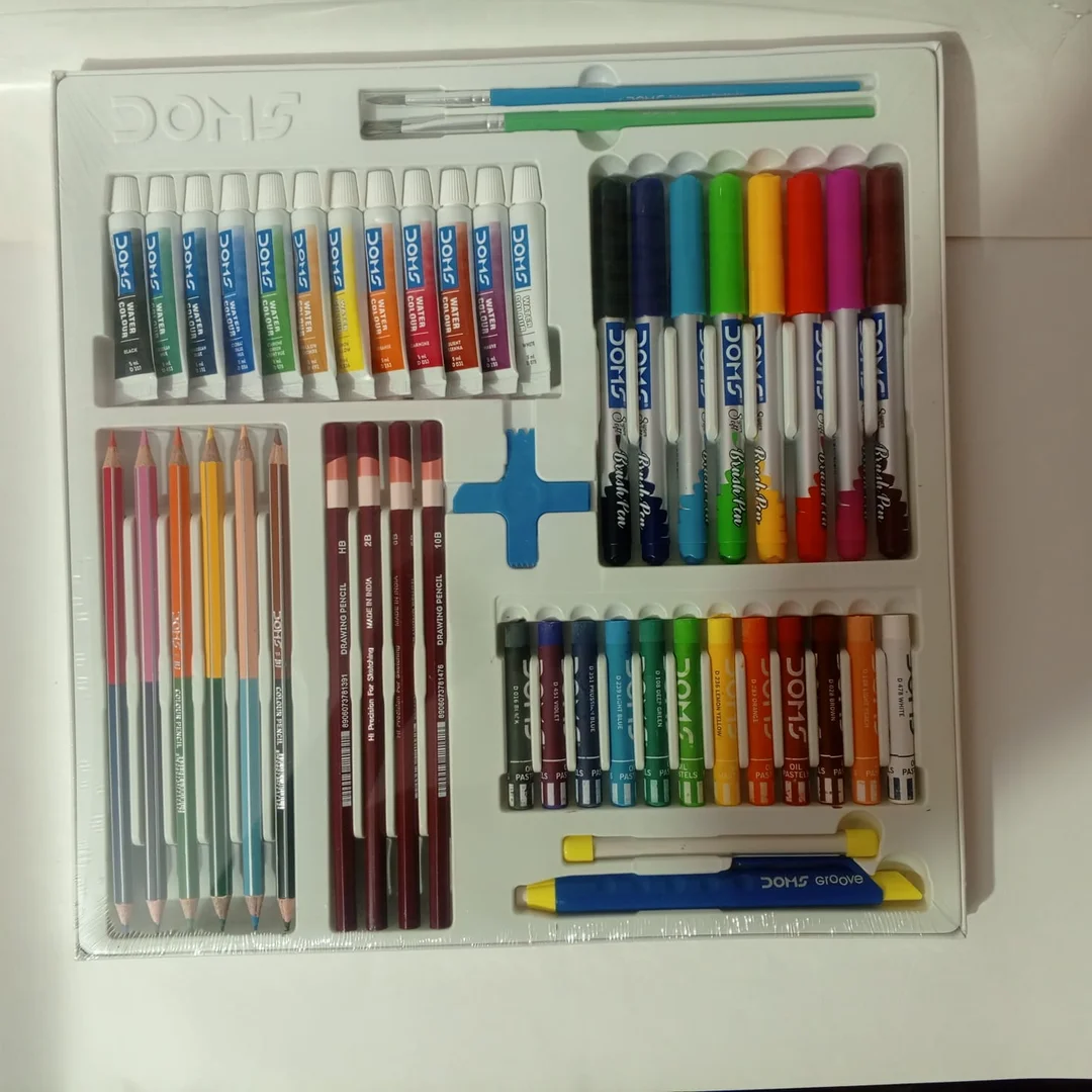 Doms Art & Drawing Kit – 36 Piece Watercolor, Oil Pastel, Sketch Pencils & Brushes for Kids, Students & Artists image 1
