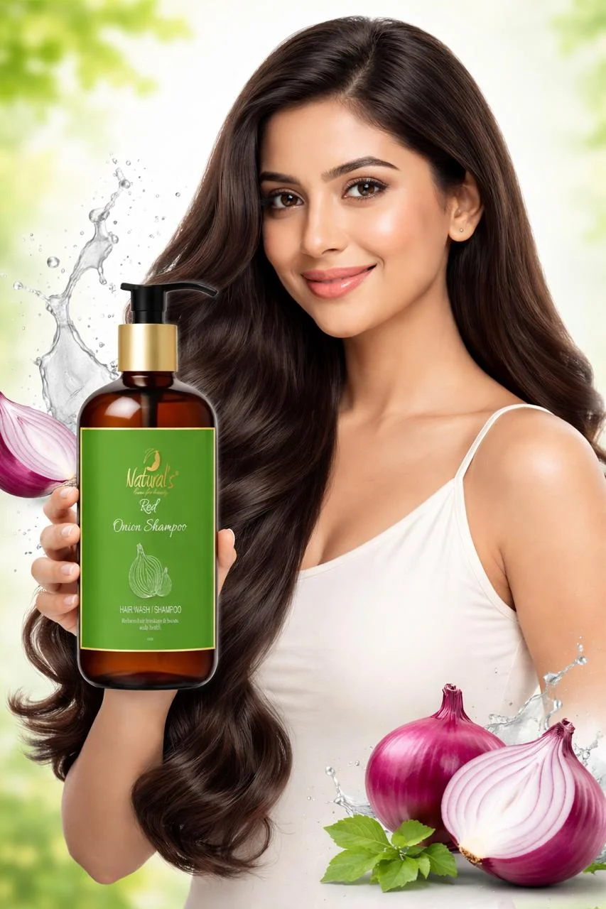 Red Onion Shampoo Hair Fall Control |Scalp Nourish 500 ml • Natural’s Care For Beauty • Strengthens Roots • Anti Dandruff • All Hair Types India Hair Growth Shampoo image 2