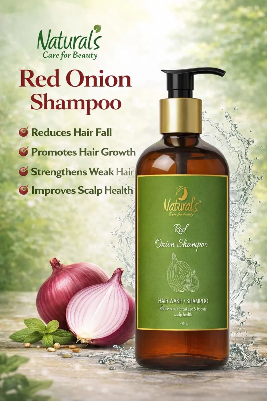 Red Onion Shampoo Hair Fall Control |Scalp Nourish 500 ml • Natural’s Care For Beauty • Strengthens Roots • Anti Dandruff • All Hair Types India Hair Growth Shampoo image 3