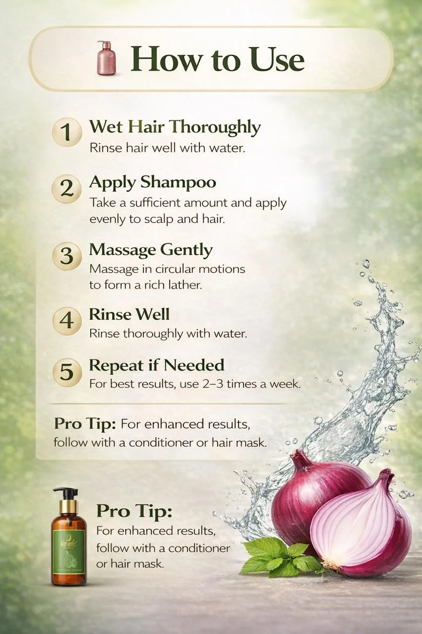 Red Onion Shampoo Hair Fall Control |Scalp Nourish 500 ml • Natural’s Care For Beauty • Strengthens Roots • Anti Dandruff • All Hair Types India Hair Growth Shampoo image 5