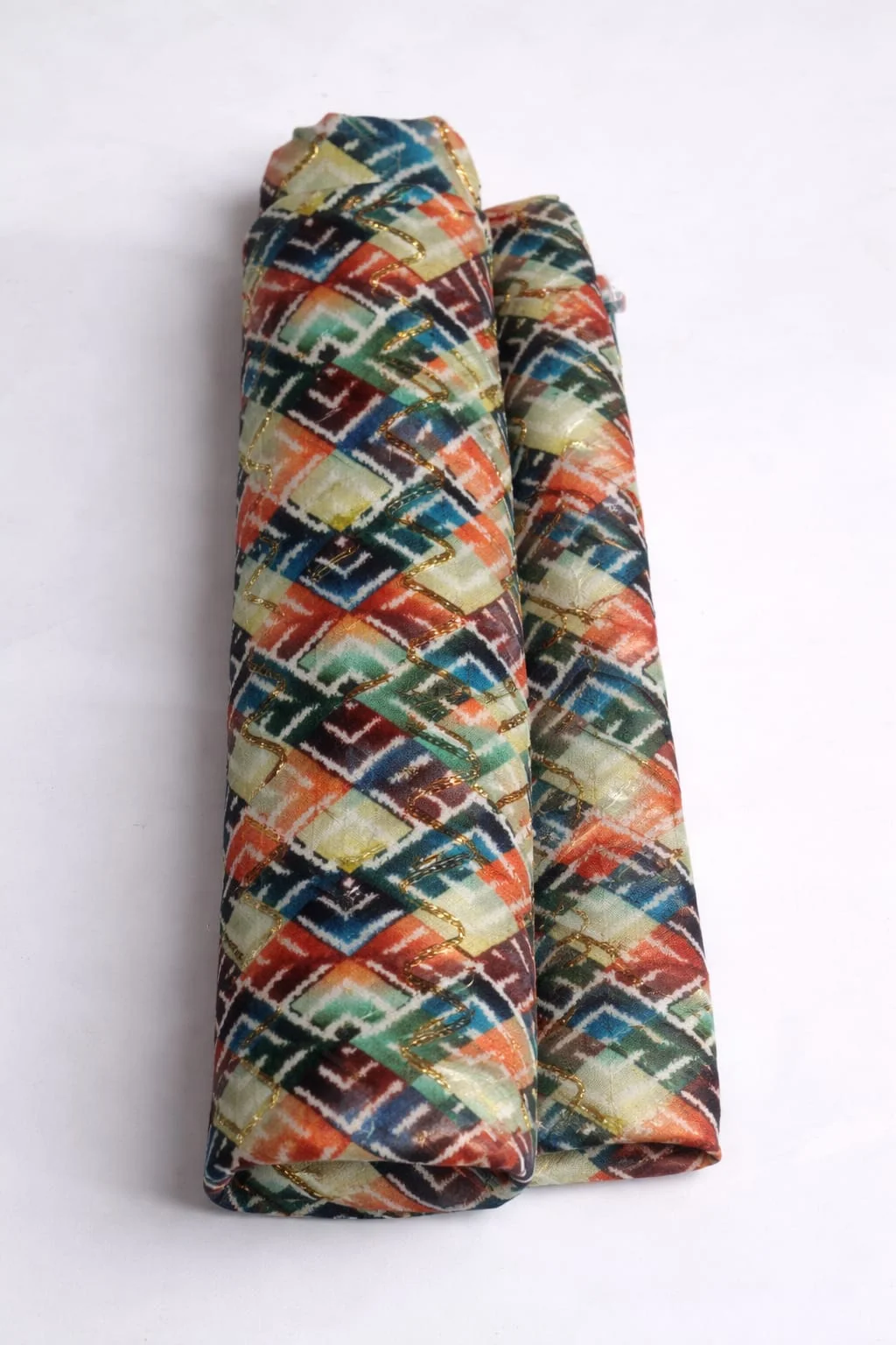 Multicolour Designer Unstitched Blouse Piece | 1 Meter Premium Traditional Blouse Fabric image 2