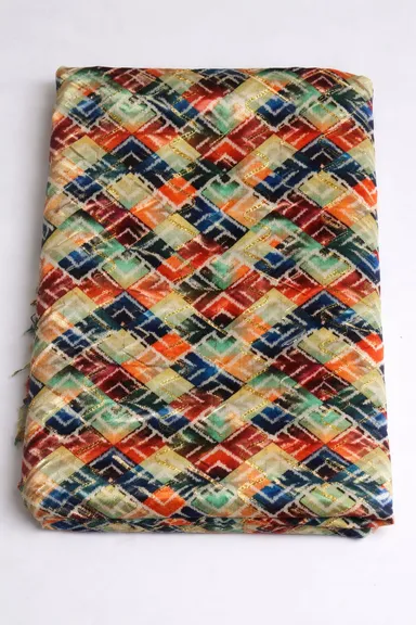 Multicolour Designer Unstitched Blouse Piece | 1 Meter Premium Traditional Blouse Fabric thumbnail 2