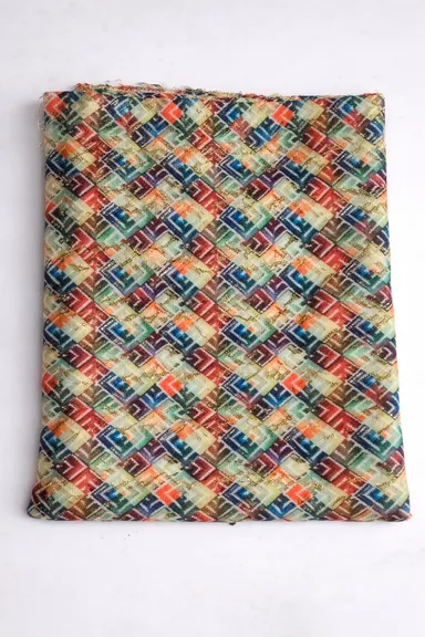 Multicolour Designer Unstitched Blouse Piece | 1 Meter Premium Traditional Blouse Fabric thumbnail 0