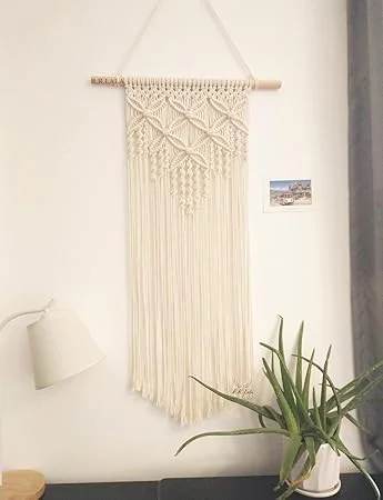 Premium White Handmade Macramé Wall Tapestry Boho Home Wall Décor Hanging for Balcony Garden Bedroom Living Room – Cotton Rope Bohemian Wall Art image 5