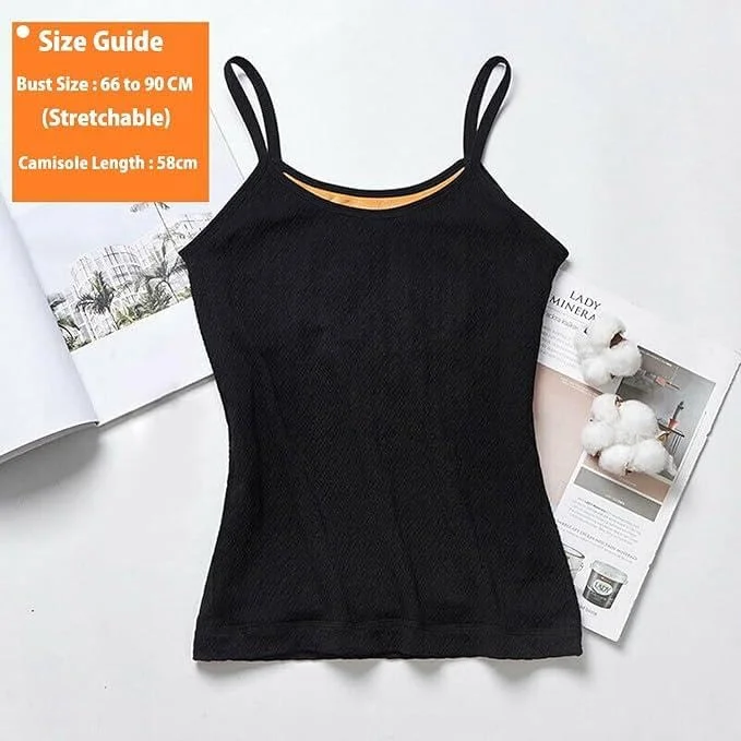 Royal Luxury Women’s Thermal Tank Top Camisole Black | Fleece Lined Heat Retaining Winter Wear for Layering | Warm Sleeveless Innerwear for Cold Weather image 3