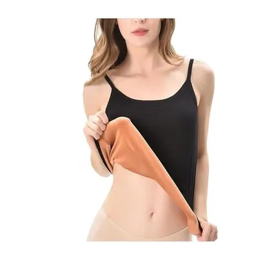 Royal Luxury Women’s Thermal Tank Top Camisole Black | Fleece Lined Heat Retaining Winter Wear for Layering | Warm Sleeveless Innerwear for Cold Weather thumbnail 0