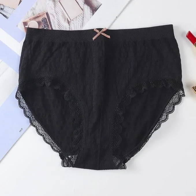High Waist Seamless Lace Cotton Panty for Women | Soft Breathable Hipster Underwear | Daily Wear Comfort Fit Innerwear Multi Colour image 3