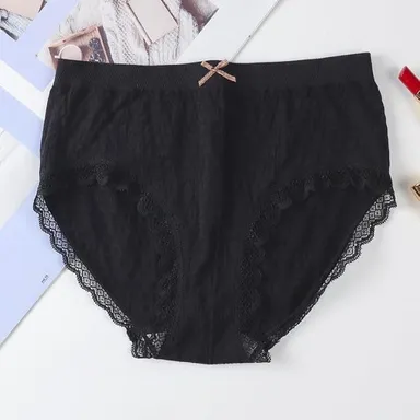 High Waist Seamless Lace Cotton Panty for Women | Soft Breathable Hipster Underwear | Daily Wear Comfort Fit Innerwear Multi Colour thumbnail 2