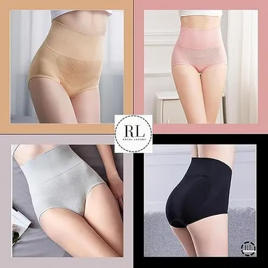 Royal Luxury High Waist Shapewear for Women Tummy Control Panty Seamless Cotton Hipster Slimming Body Shaper for Belly Fat thumbnail 2