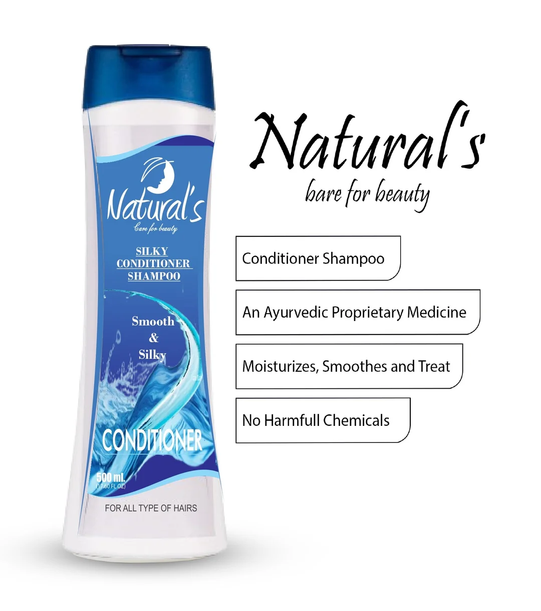 Natural’s Care Silky Conditioner Shampoo 500ml Pack of 2 for All Hair Types | Silky Smooth Hair Repair Shampoo for Dry Damaged Frizzy Hair image 5