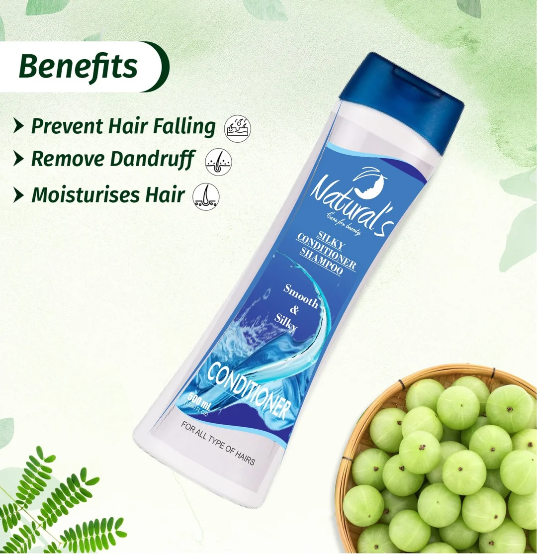 Natural’s Care Silky Conditioner Shampoo 500ml Pack of 2 for All Hair Types | Silky Smooth Hair Repair Shampoo for Dry Damaged Frizzy Hair image 6