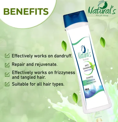 Natural's Care For Beauty Anti-Dandruff Shampoo | Hair Damege Control | Smoothy Hair Dandruff Defence Shampoo + Damage Repair Conditioner 500ml Pack Of 2 thumbnail 3