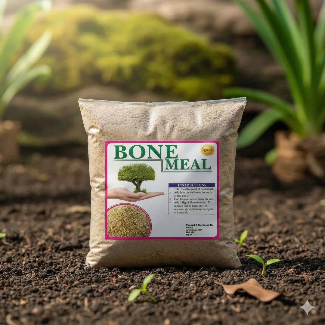 OEHB Organic Bone Meal Fertilize Phosphorus-Rich Plant Growth Powder for Vegetables, Flowers, Garden Plants, Root Development & Soil Health Improvement 900 gm image 1